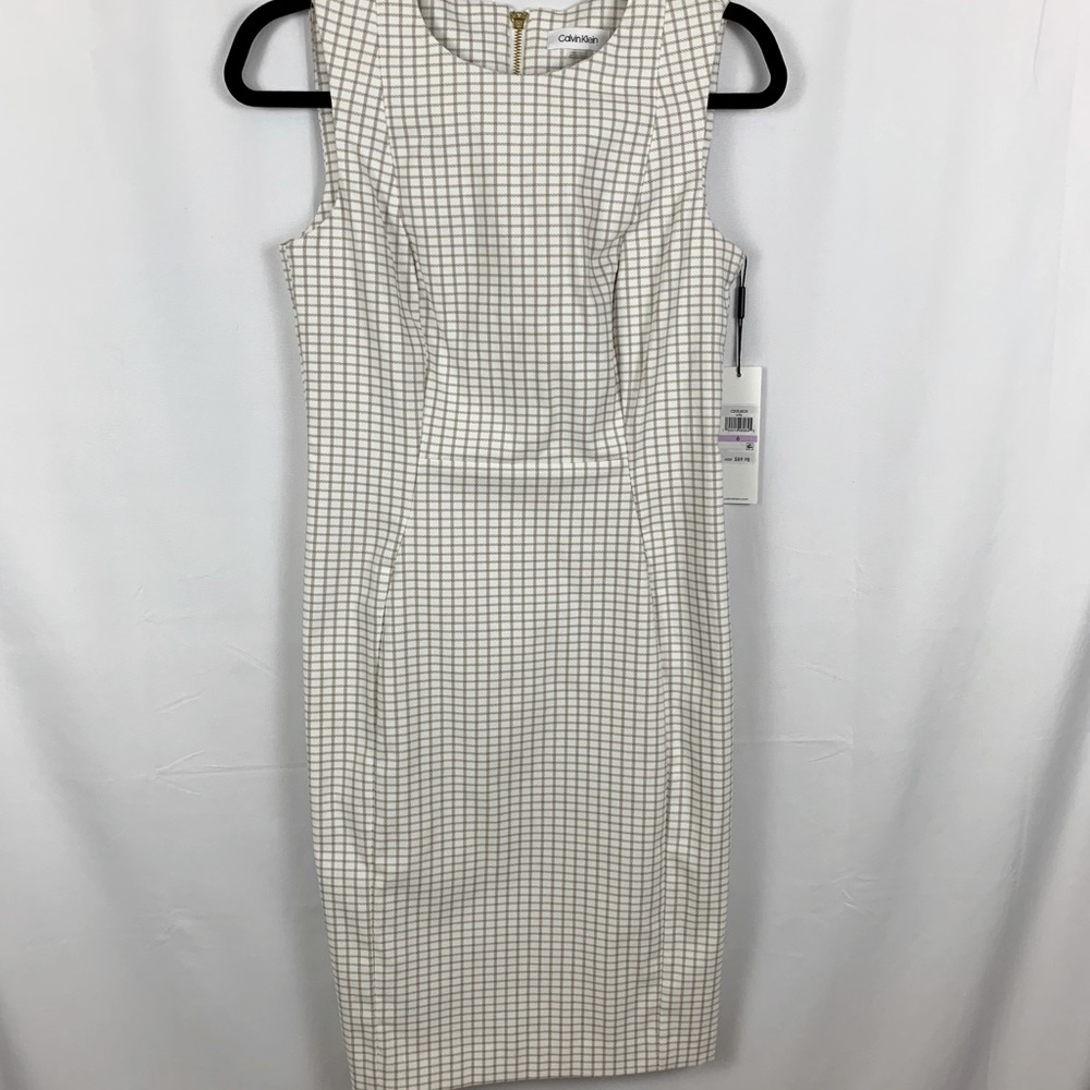 Calvin Klein White/Tan dress